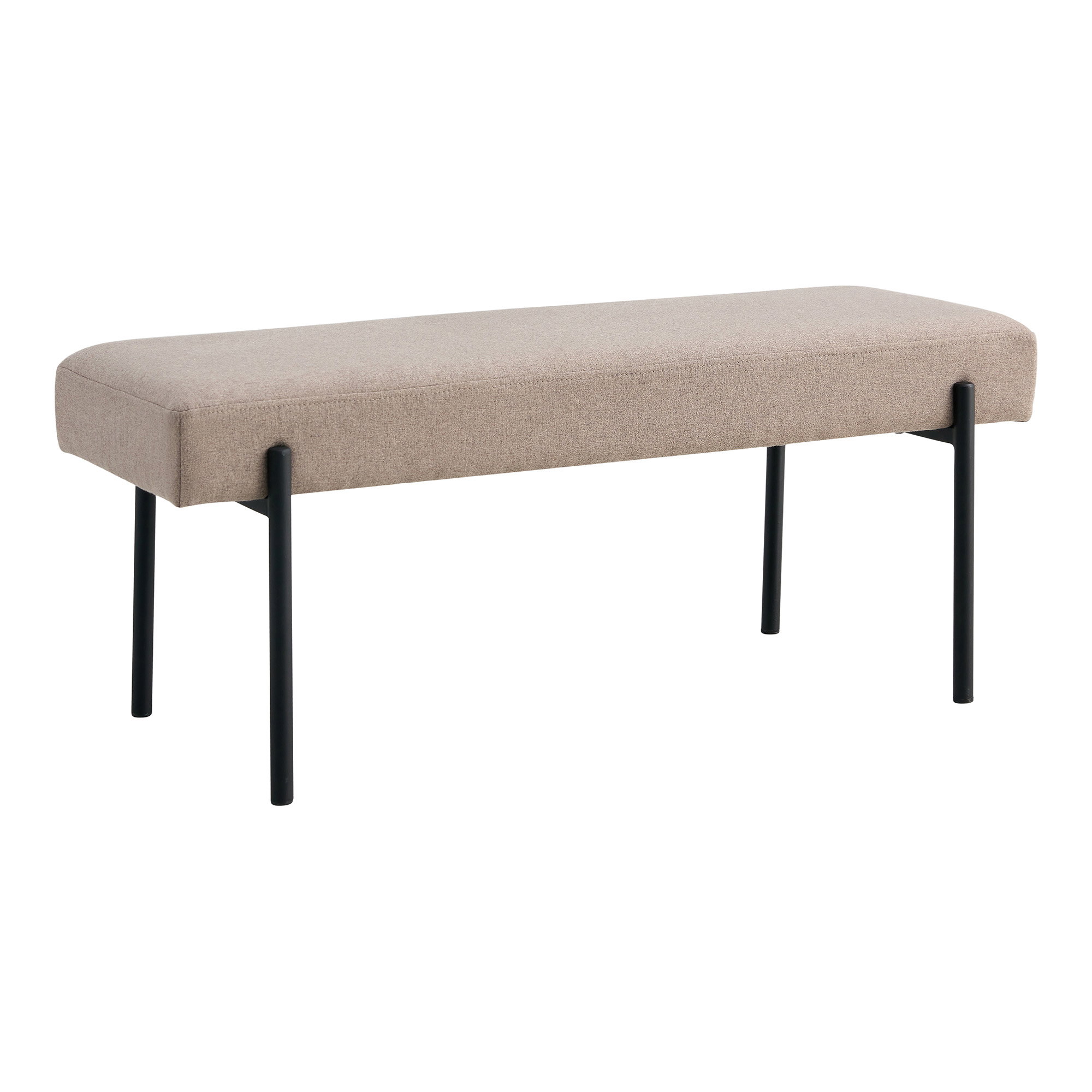Swindon Bænk, stone, sorte ben, 100x36x42,5 cm, HN1231 - Billede 2