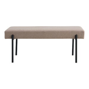 Swindon Bænk, stone, sorte ben, 100x36x42,5 cm, HN1231