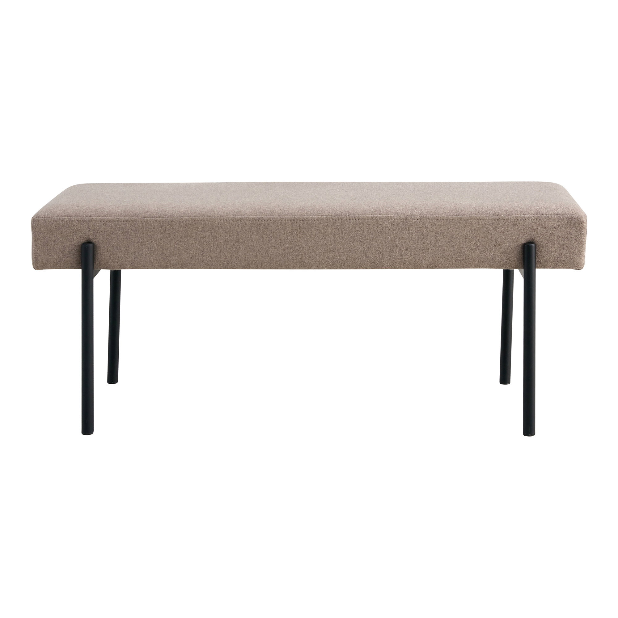 Swindon Bænk, stone, sorte ben, 100x36x42,5 cm, HN1231