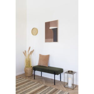 Swindon Bænk, bouclé, mørkegrøn, sorte ben, 100x36x42,5 cm, HN1241 - Billede 5