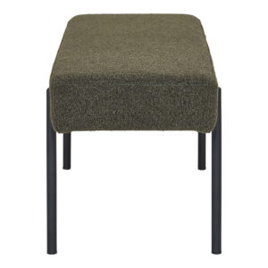Swindon Bænk, bouclé, mørkegrøn, sorte ben, 100x36x42,5 cm, HN1241 - Billede 3