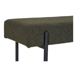 Swindon Bænk, bouclé, mørkegrøn, sorte ben, 100x36x42,5 cm, HN1241 - Billede 4