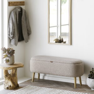 Harlow Bænk med opbevaring, bouclé, beige, 95x37x45 cm, HN1063 - Billede 10