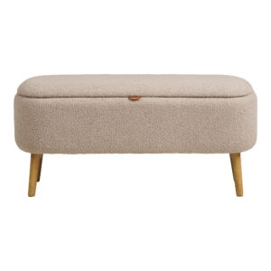 Alternative view of Harlow Bænk med opbevaring, bouclé, beige, 95x37x45 cm, HN1063