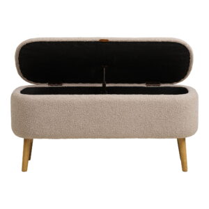 Harlow Bænk med opbevaring, bouclé, beige, 95x37x45 cm, HN1063 - Billede 3