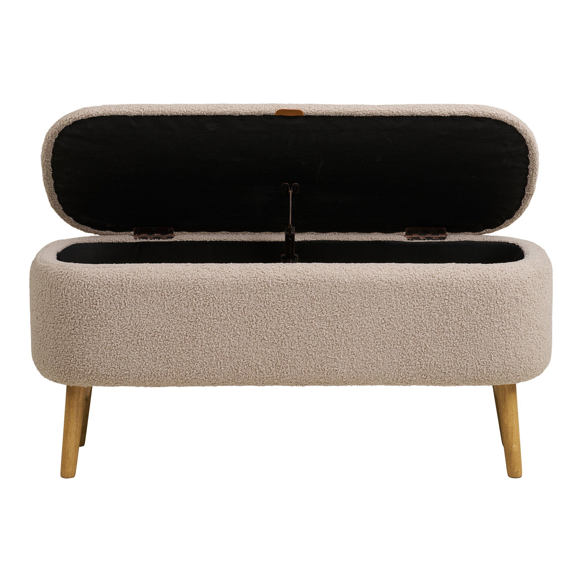 Harlow Bænk med opbevaring, bouclé, beige, 95x37x45 cm, HN1063 - Billede 3