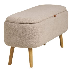 Harlow Bænk med opbevaring, bouclé, beige, 95x37x45 cm, HN1063 - Billede 5