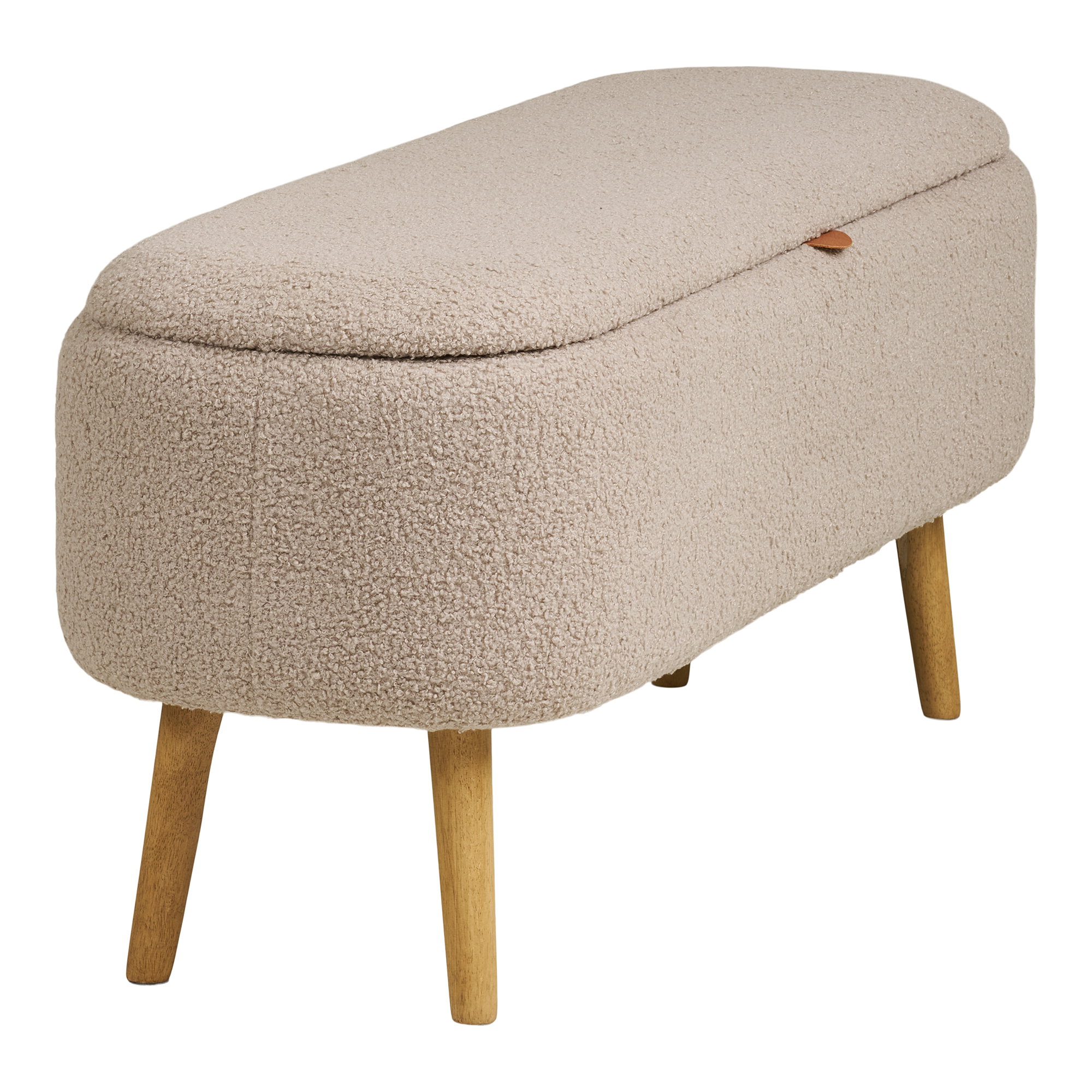 Harlow Bænk med opbevaring, bouclé, beige, 95x37x45 cm, HN1063 - Billede 5