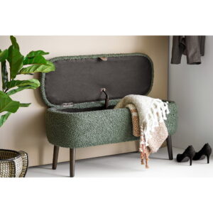 Harlow Bænk med opbevaring, teddy, grøn, 95x37x45 cm, HN1301 - Billede 10