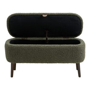 Harlow Bænk med opbevaring, teddy, grøn, 95x37x45 cm, HN1301 - Billede 3