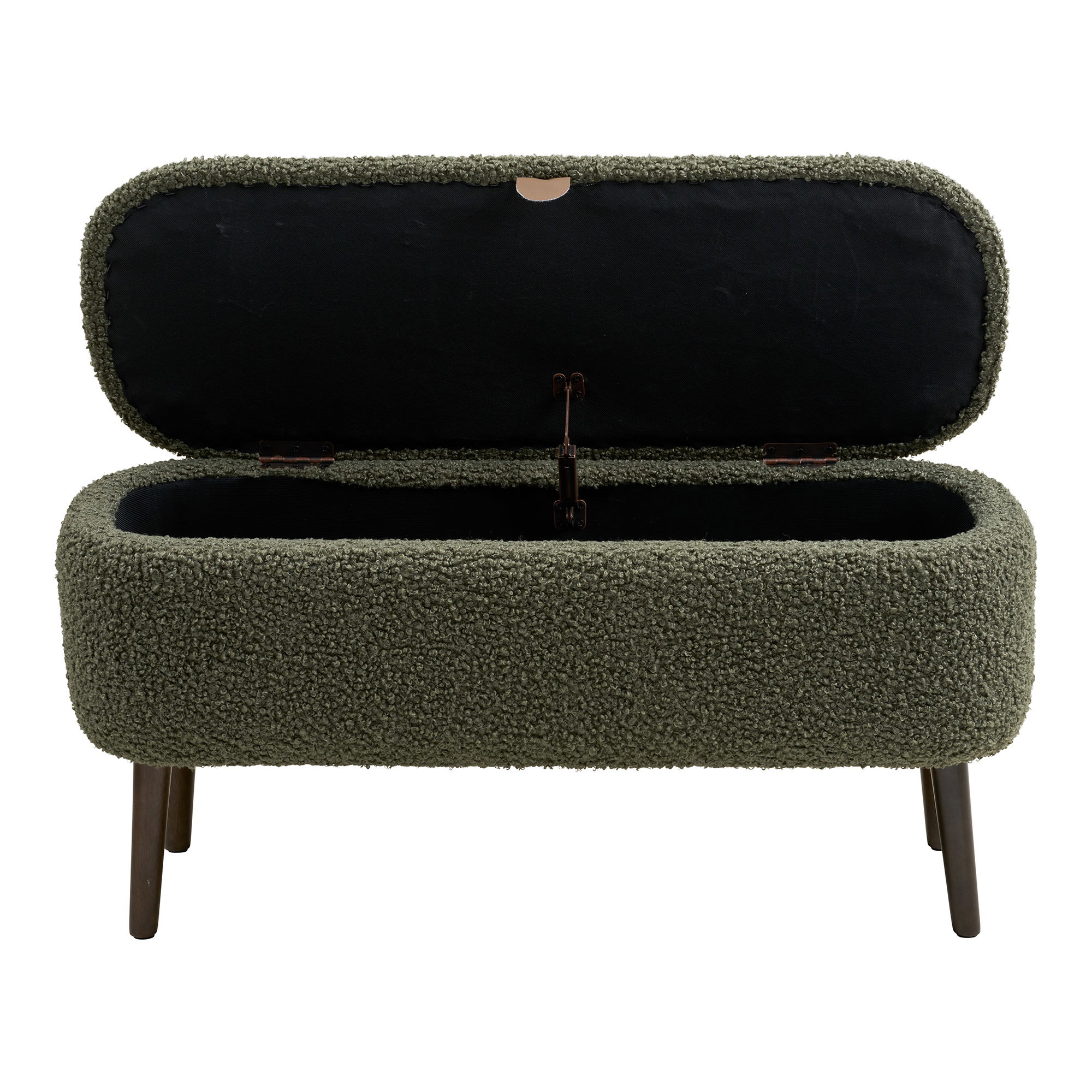 Harlow Bænk med opbevaring, teddy, grøn, 95x37x45 cm, HN1301 - Billede 3