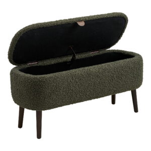 Harlow Bænk med opbevaring, teddy, grøn, 95x37x45 cm, HN1301 - Billede 4