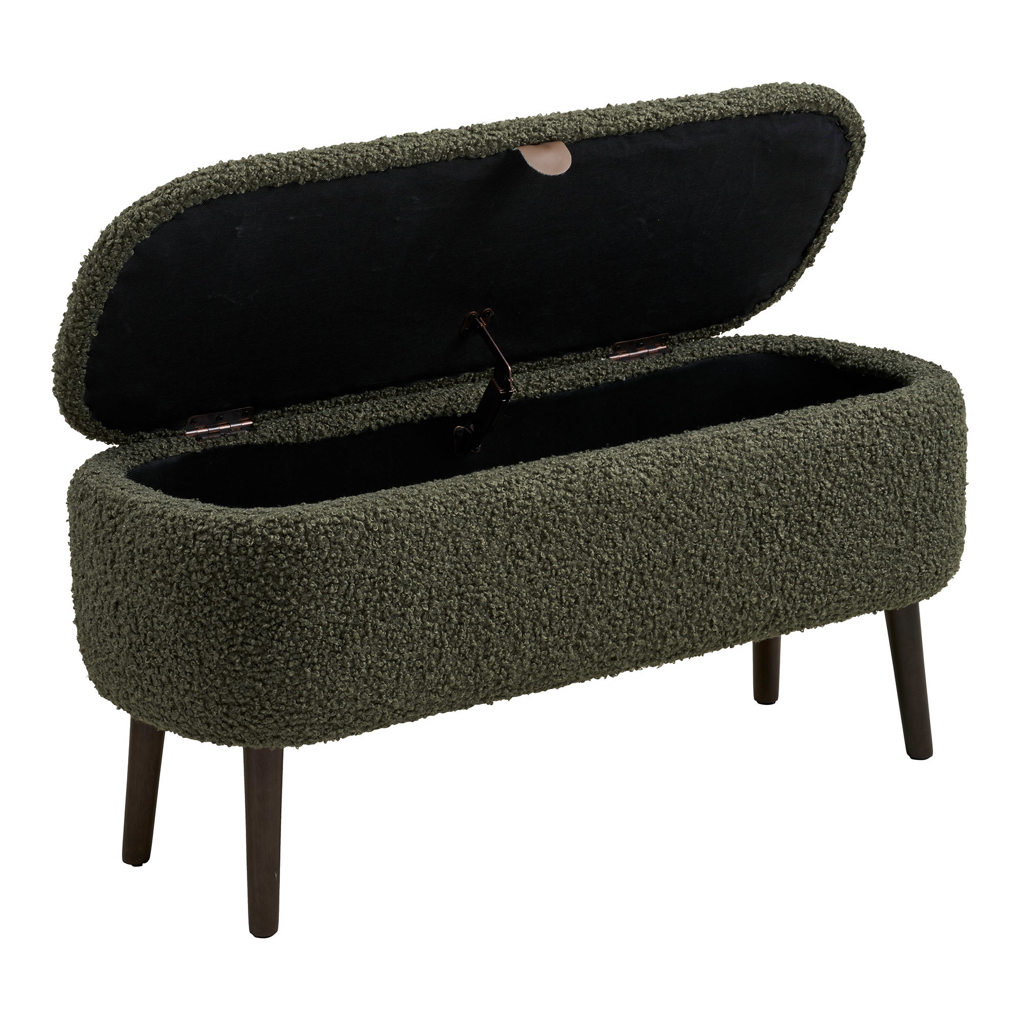 Harlow Bænk med opbevaring, teddy, grøn, 95x37x45 cm, HN1301 - Billede 4