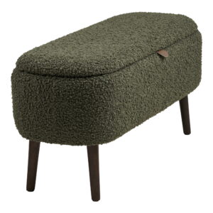 Harlow Bænk med opbevaring, teddy, grøn, 95x37x45 cm, HN1301 - Billede 5