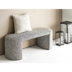 Westport Bænk, bouclé, sort/hvid, 120x45x44 cm, HN1243 - Billede 7
