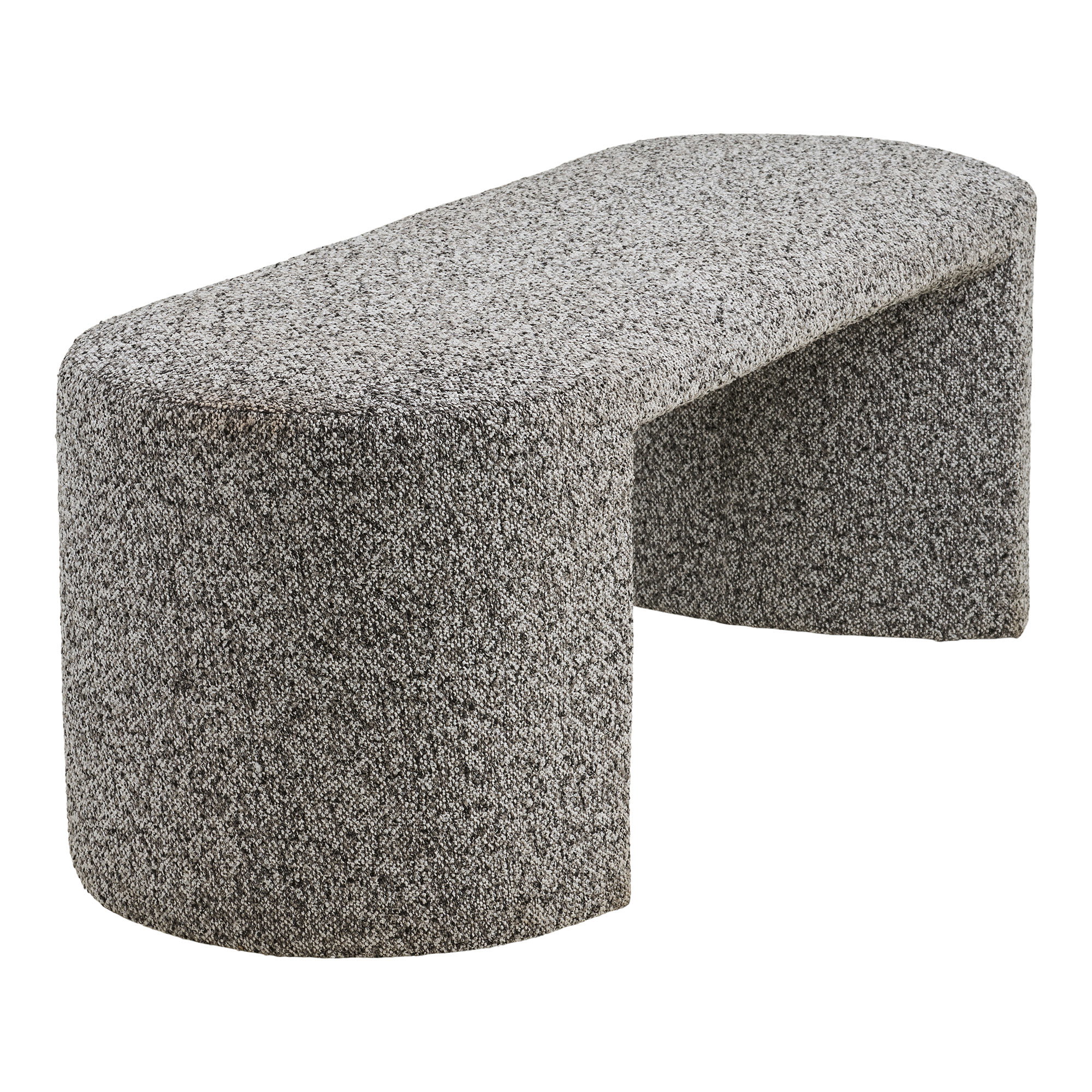 Westport Bænk, bouclé, sort/hvid, 120x45x44 cm, HN1243 - Billede 3