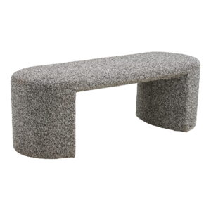 Westport Bænk, bouclé, sort/hvid, 120x45x44 cm, HN1243