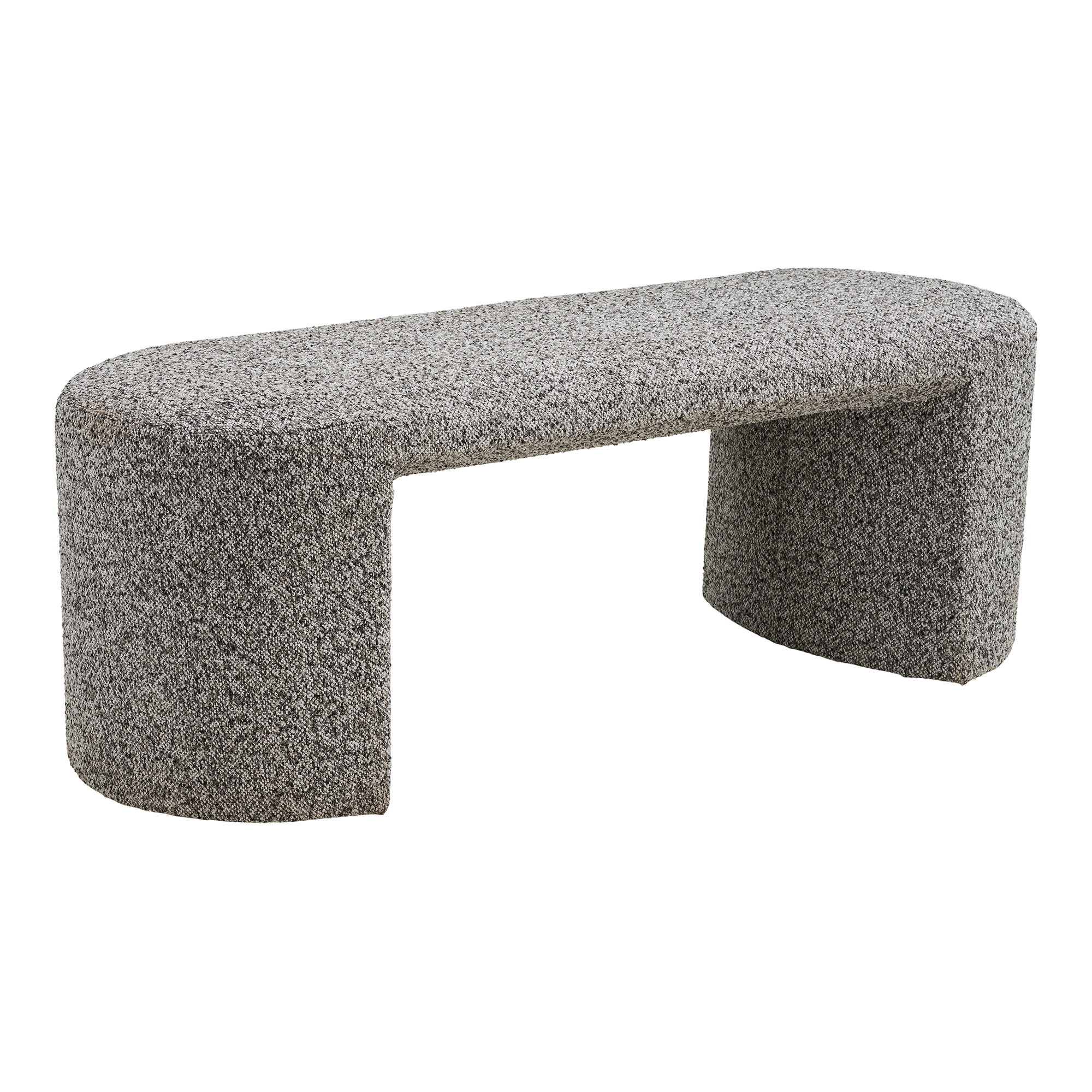 Westport Bænk, bouclé, sort/hvid, 120x45x44 cm, HN1243