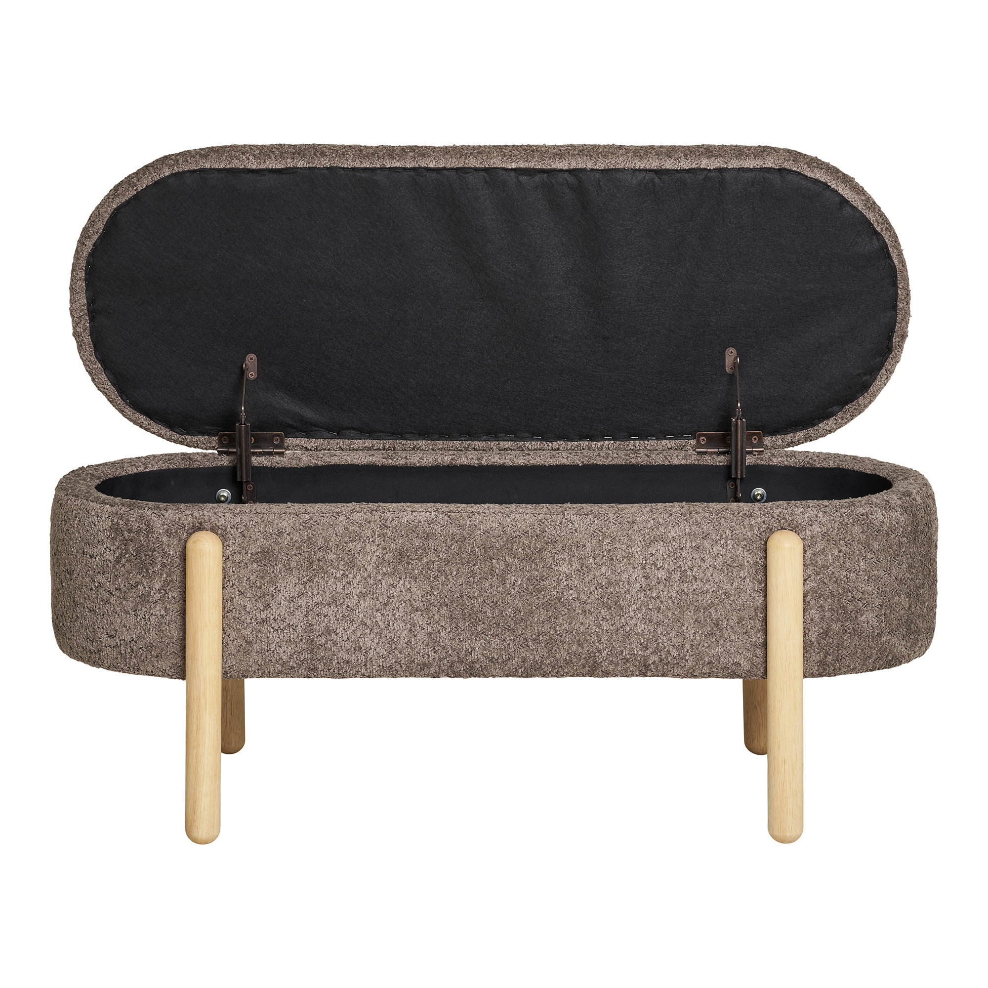 Branca bænk med opbevaring, brun/natur, 97x40x48 cm, HN1237 - Billede 4