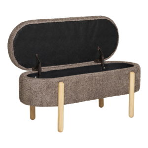 Branca bænk med opbevaring, brun/natur, 97x40x48 cm, HN1237 - Billede 5