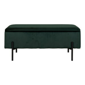 Watford Bænk med opbevaring, velour, grøn, 95x36,5x43 cm, HN1206
