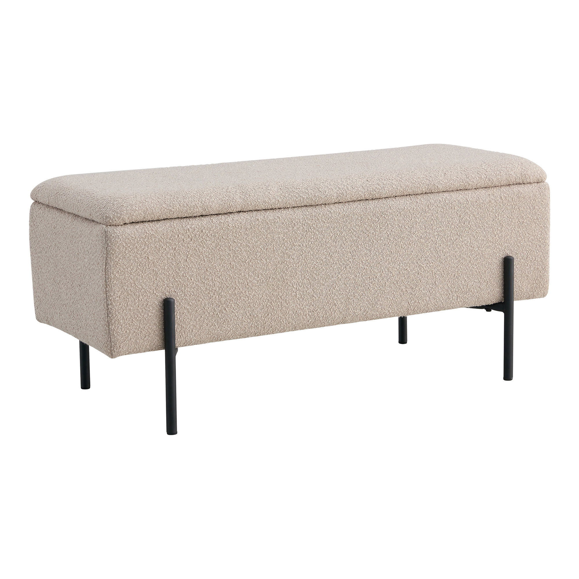 Watford Bænk med opbevaring, bouclé, beige, 95x36,5x43 cm, HN1233 - Billede 2