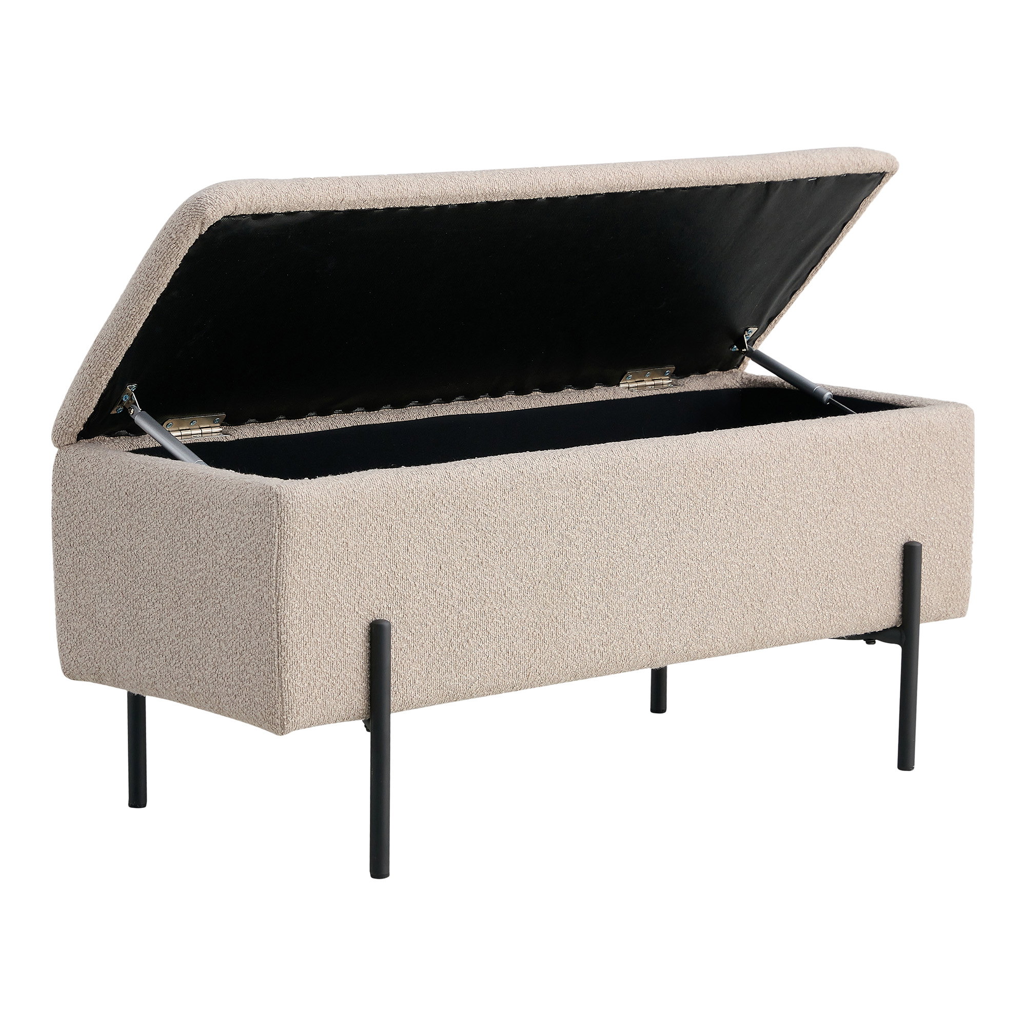 Watford Bænk med opbevaring, bouclé, beige, 95x36,5x43 cm, HN1233 - Billede 3
