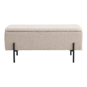 Watford Bænk med opbevaring, bouclé, beige, 95x36,5x43 cm, HN1233