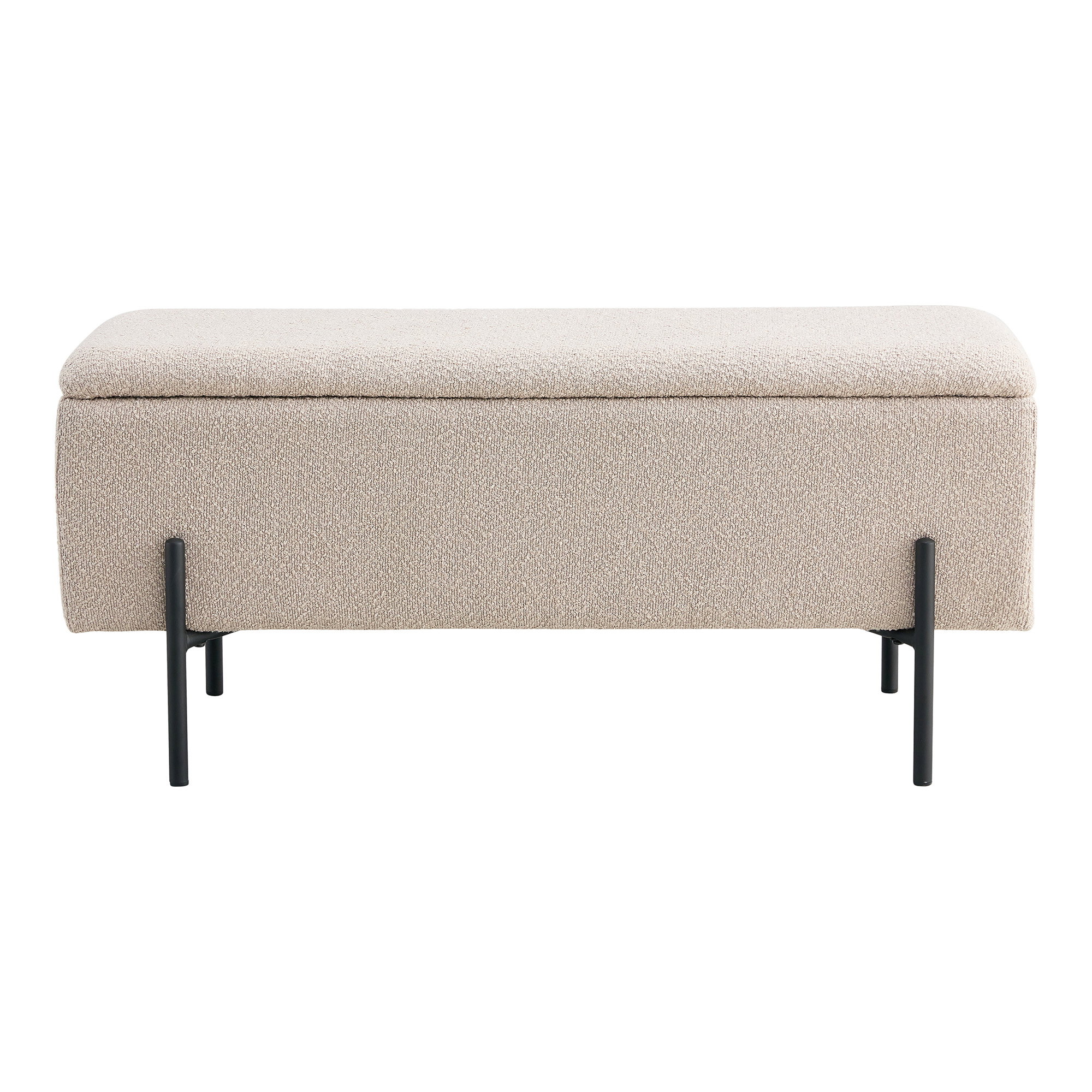 Watford Bænk med opbevaring, bouclé, beige, 95x36,5x43 cm, HN1233