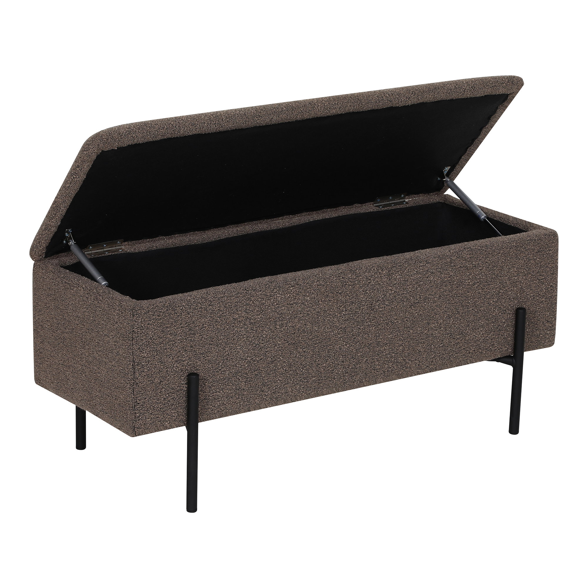 Watford Bænk med opbevaring, bouclé, brun, 95x36,5x43 cm, HN1061 - Billede 4