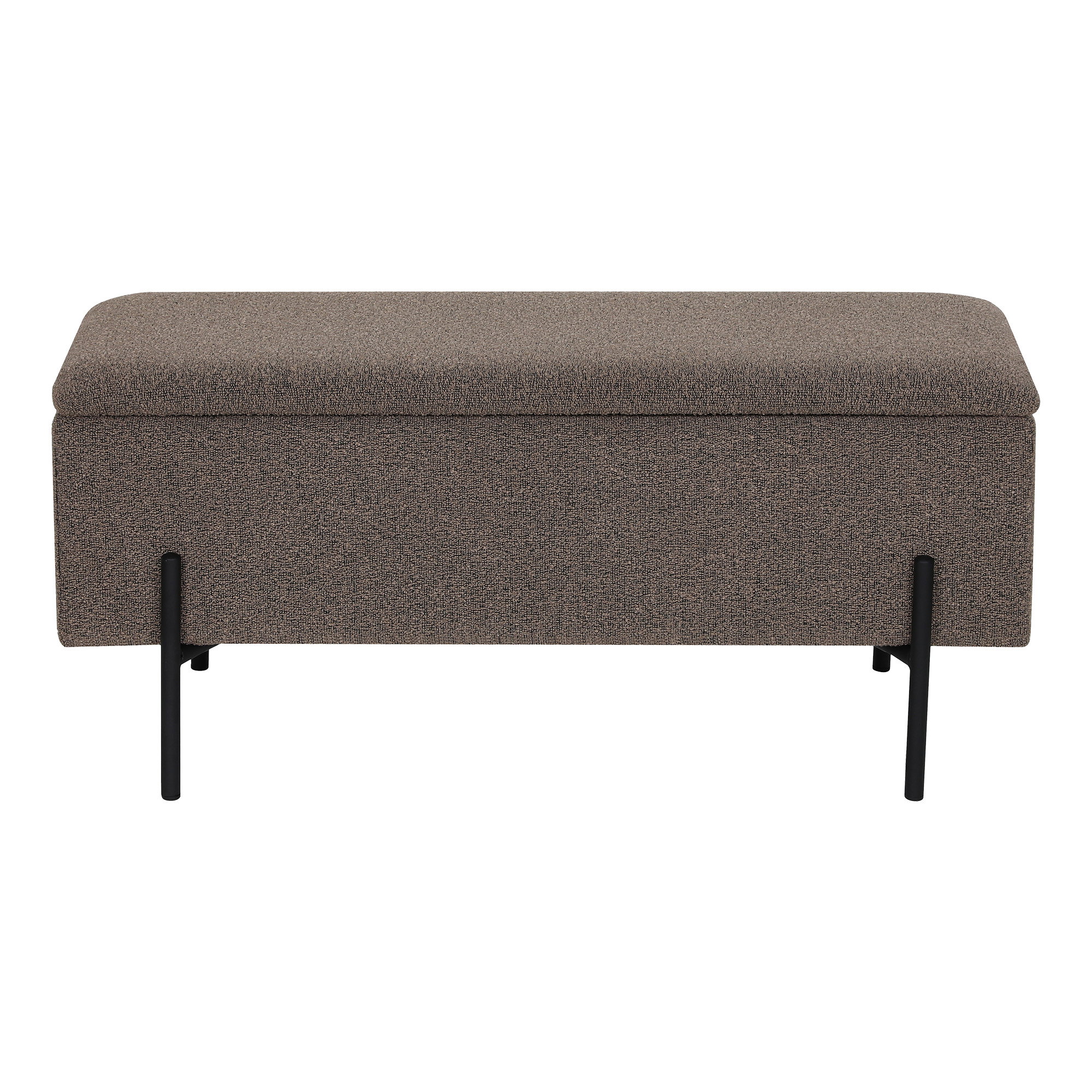 Watford Bænk med opbevaring, bouclé, brun, 95x36,5x43 cm, HN1061