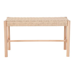 Alternative view of Abano Bænk med naturflet sæde, poppeltræ, natur, 80x35x45 cm