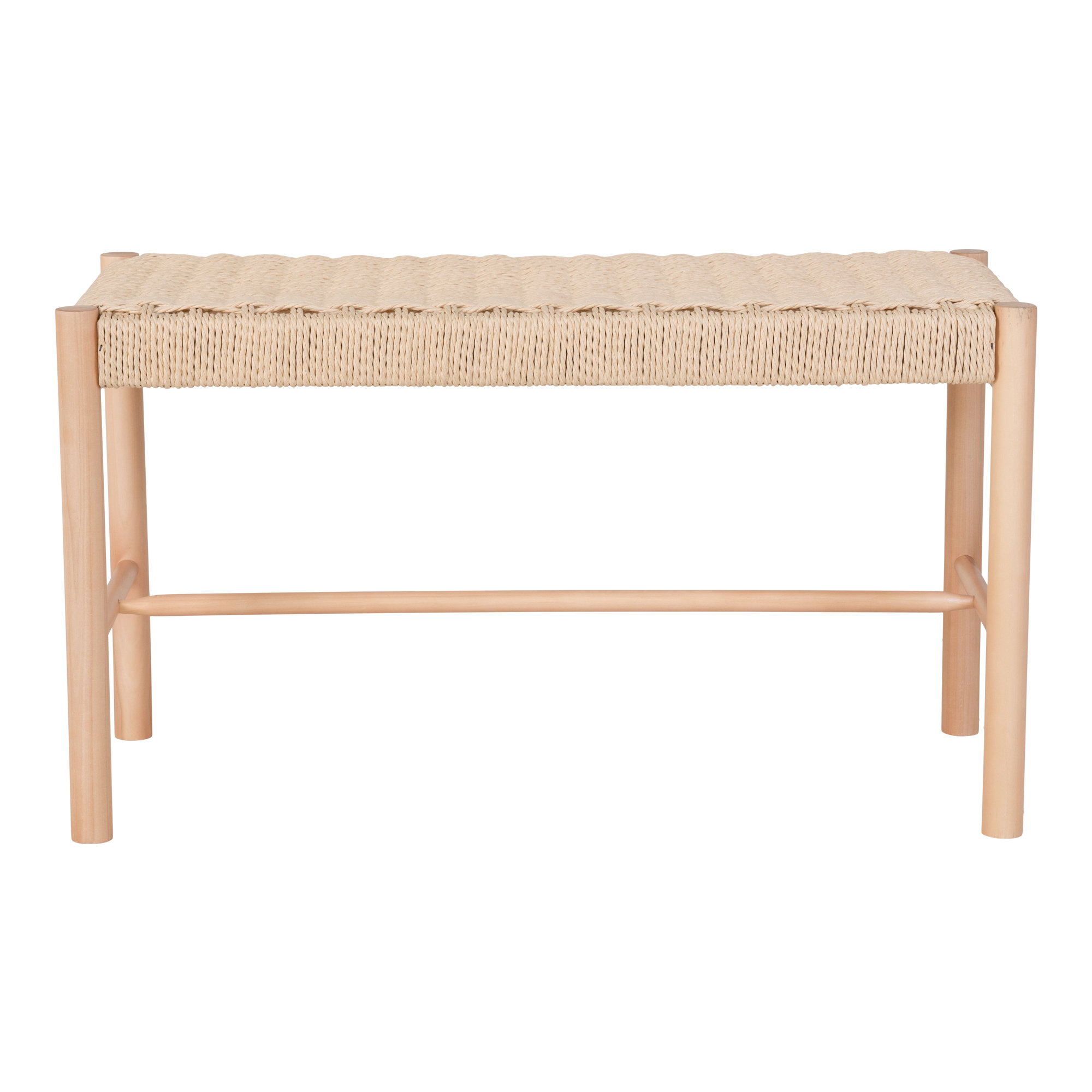 Abano Bænk med naturflet sæde, poppeltræ, natur, 80x35x45 cm - Billede 2