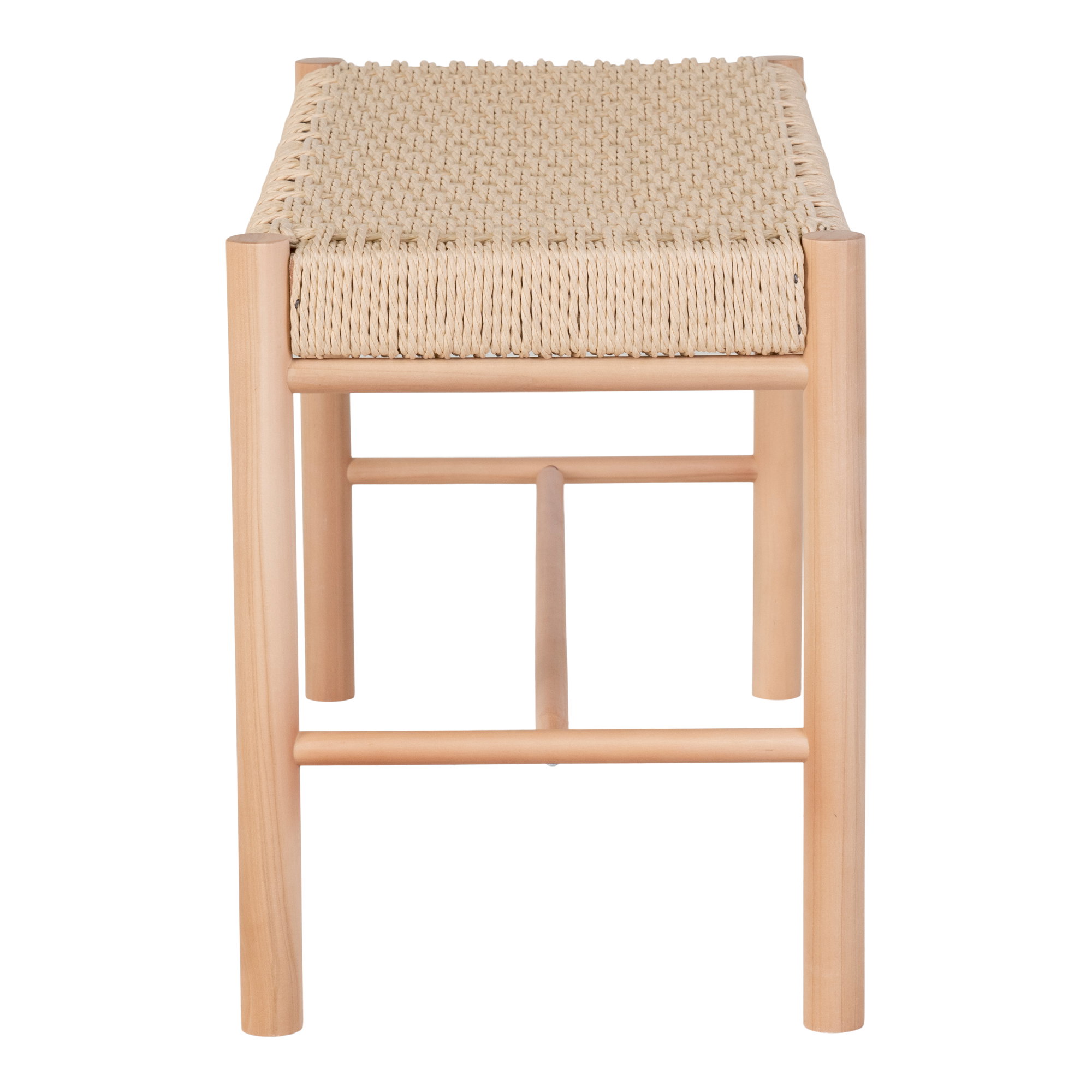 Abano Bænk med naturflet sæde, poppeltræ, natur, 80x35x45 cm - Billede 3
