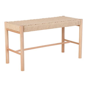 Abano Bænk med naturflet sæde, poppeltræ, natur, 80x35x45 cm