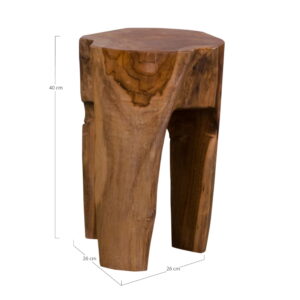 Rose Taburet, teak, natur, 3 ben, ø26x40 cm - Billede 3