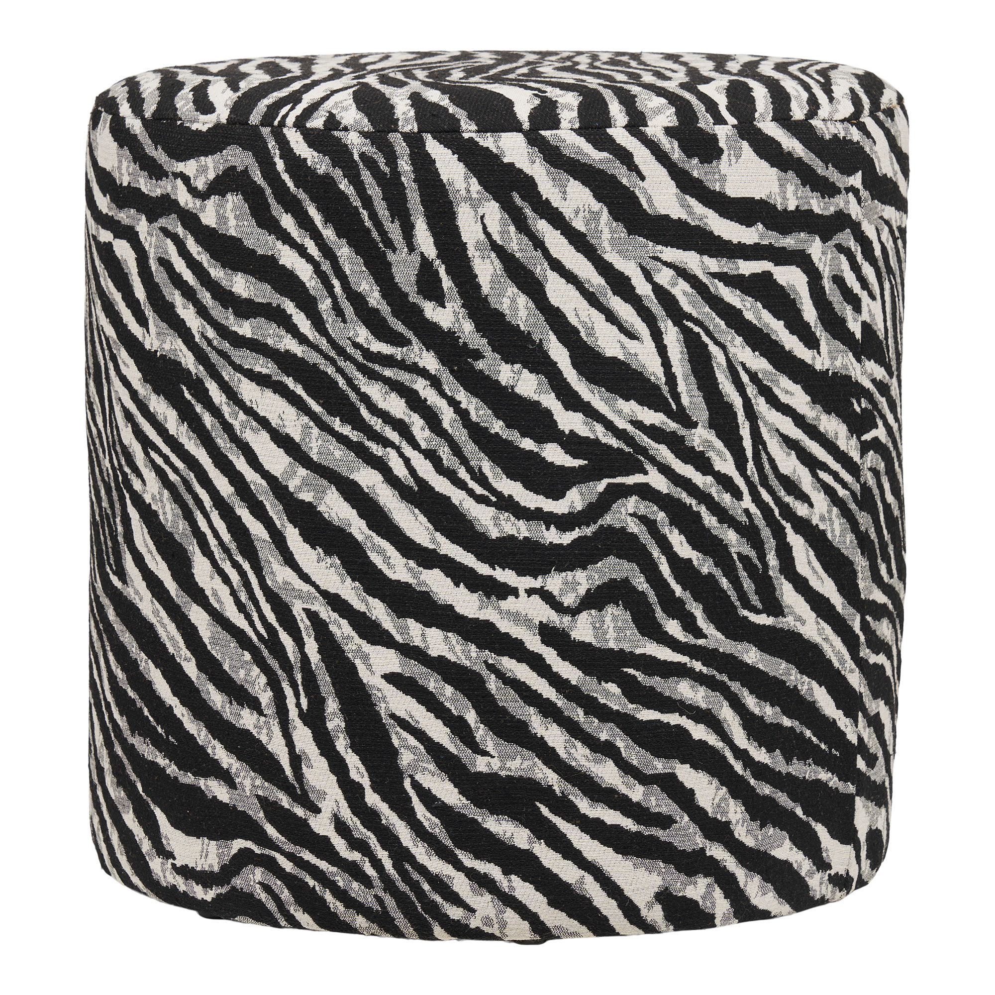 Kimberley Puf, jacquard, sort/hvid, ø40x40 cm, HN1096 - Billede 2