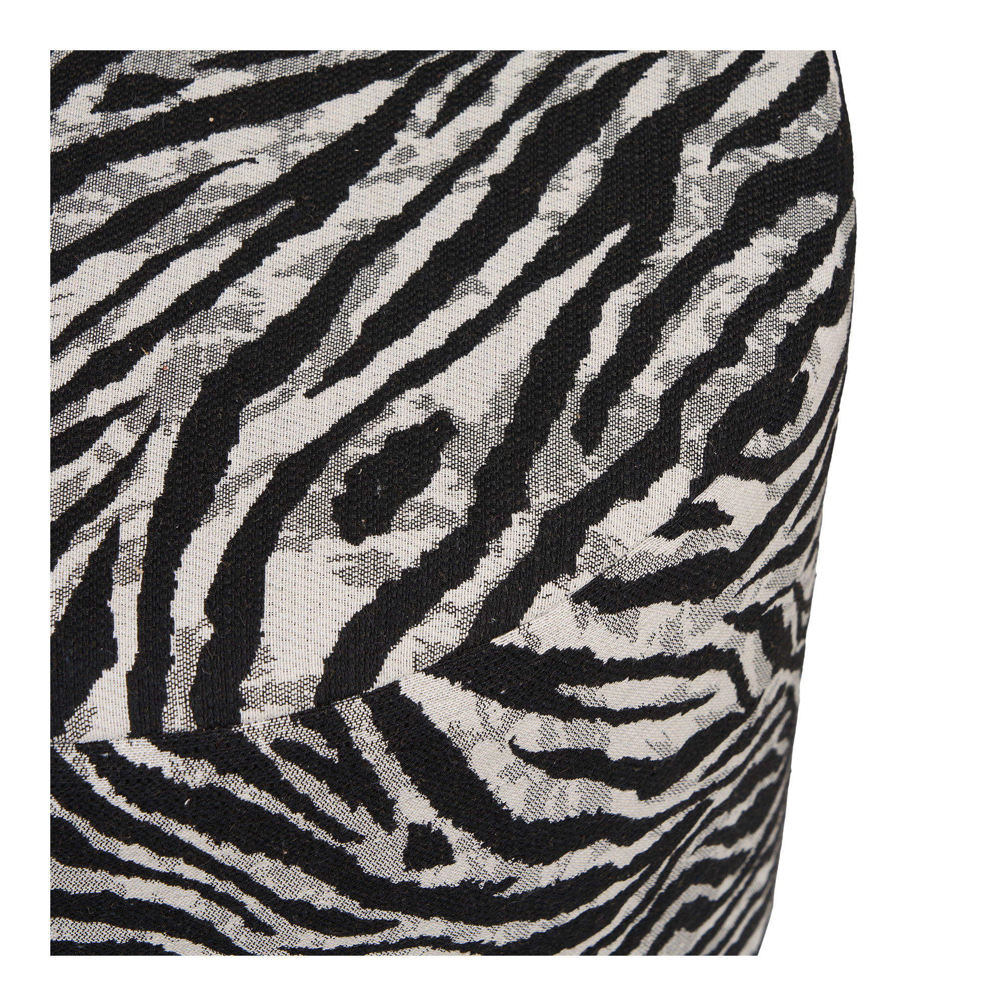 Kimberley Puf, jacquard, sort/hvid, ø40x40 cm, HN1096 - Billede 3