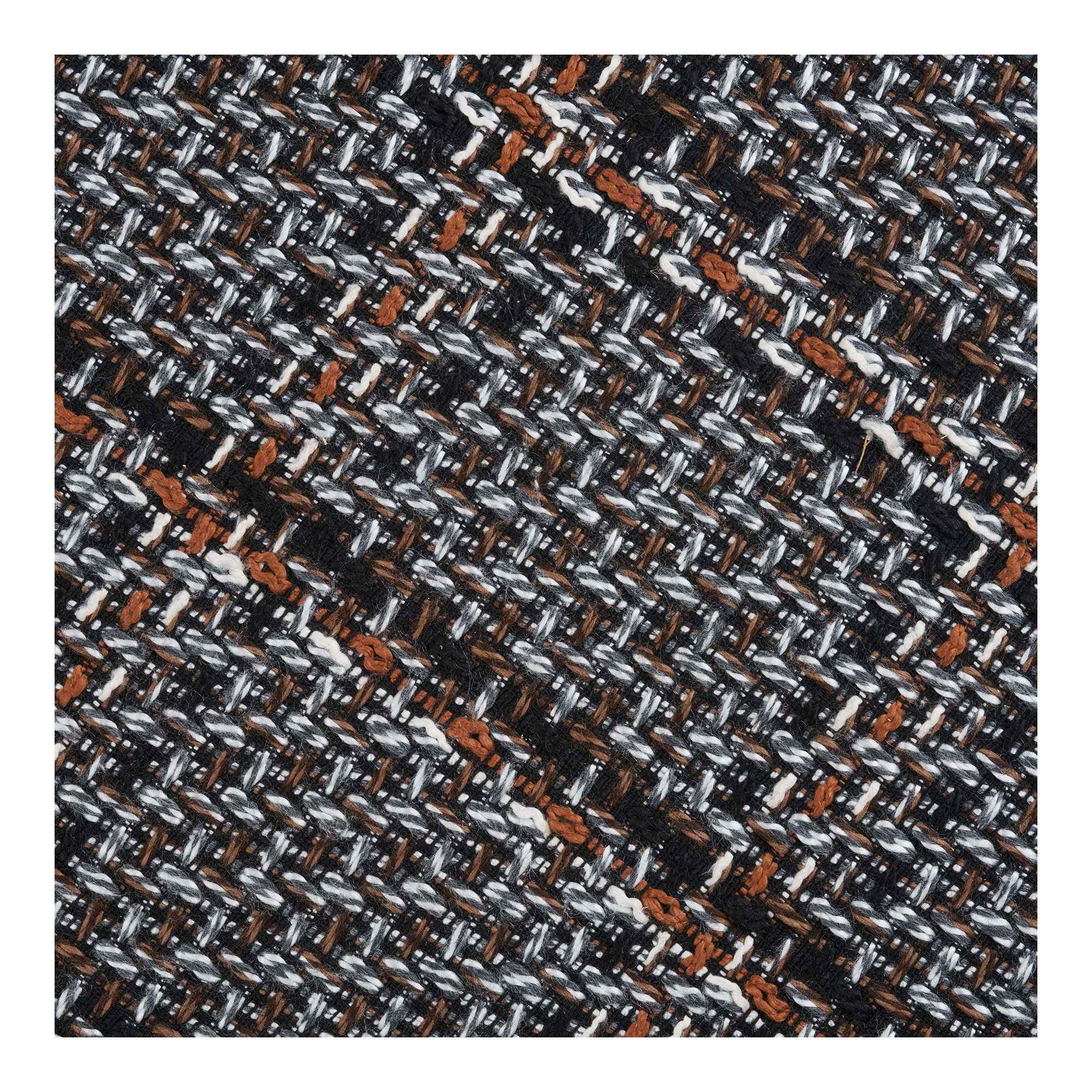 Falkirk Puf, sort, brune ben, ø50x36 cm, HN1304 - Billede 4