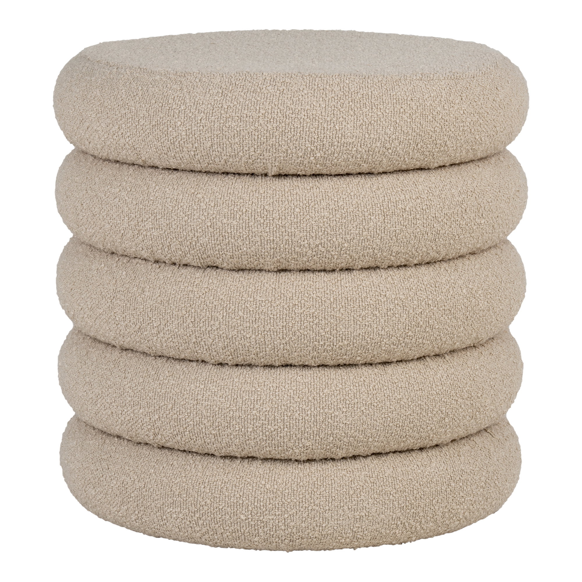 Brooklyn Puf med opbevaring, bouclé, beige, ø44x44 cm, HN1242