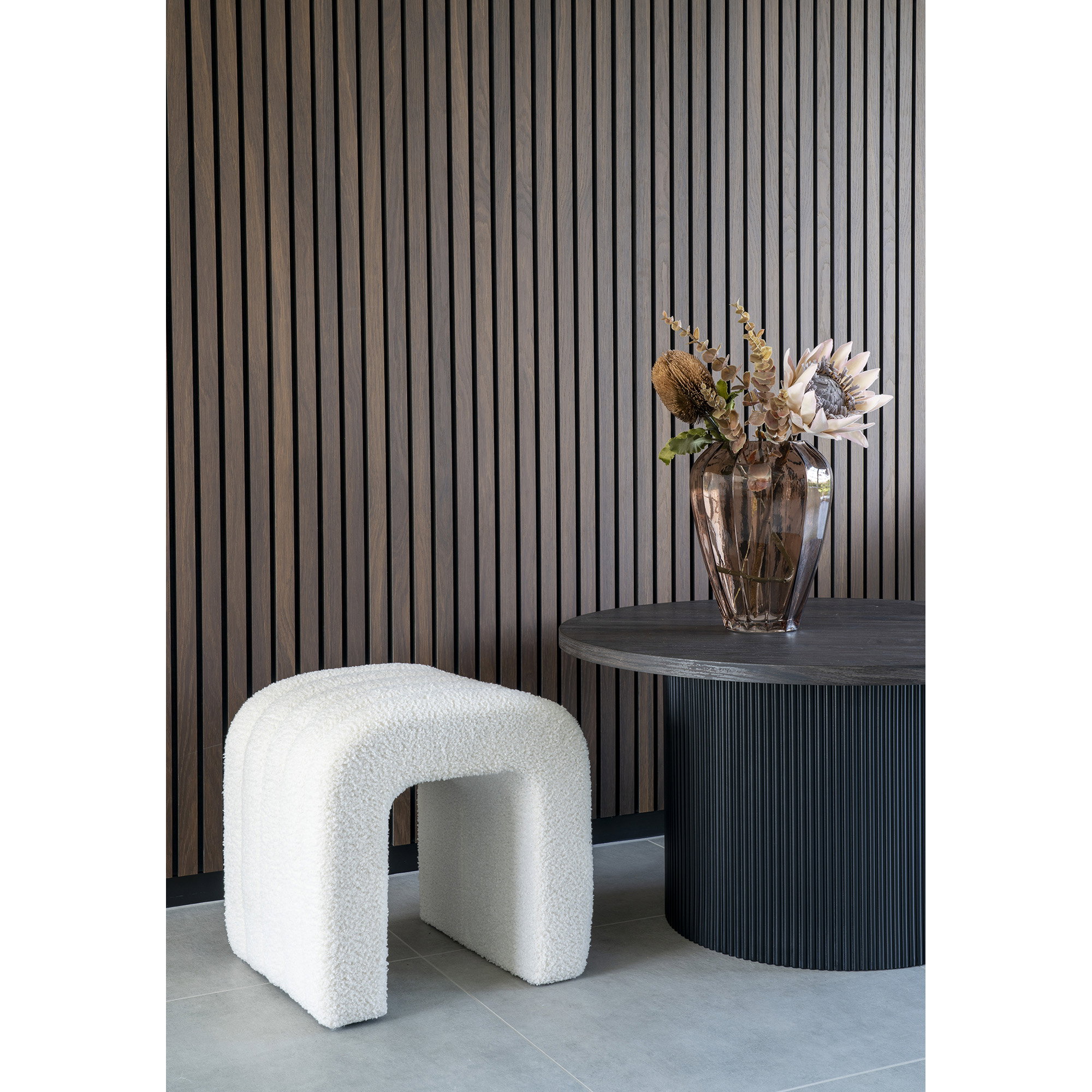 Colma Puf, teddy, hvid, 42x41x36 cm, HN1234 - Billede 4