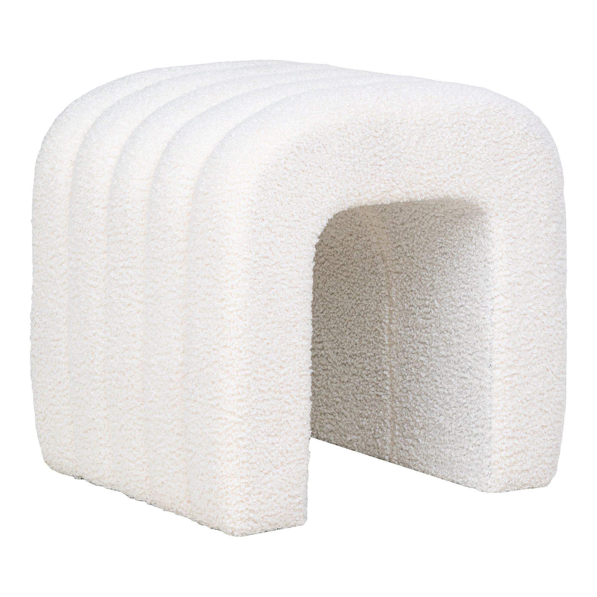 Colma Puf, teddy, hvid, 42x41x36 cm, HN1234