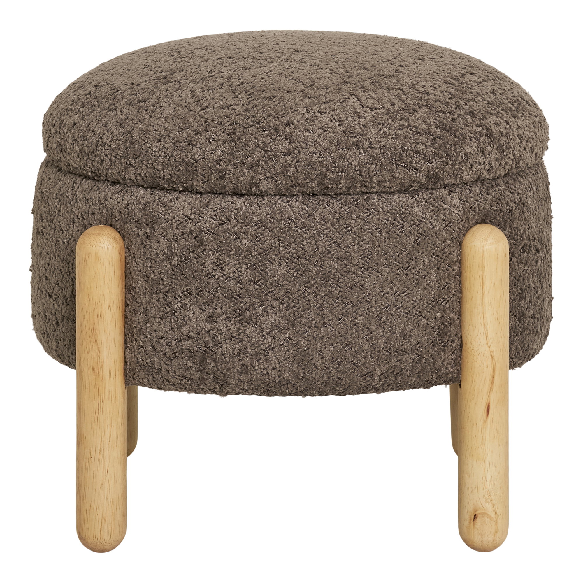 Medas Puf med opbevaring, brun/natur, ø45x36 cm, HN1237 - Billede 2