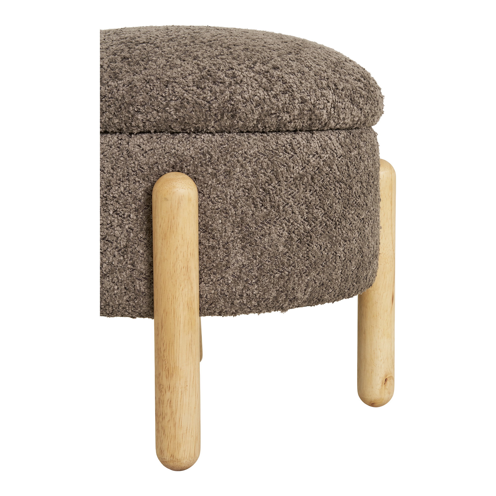 Medas Puf med opbevaring, brun/natur, ø45x36 cm, HN1237 - Billede 4