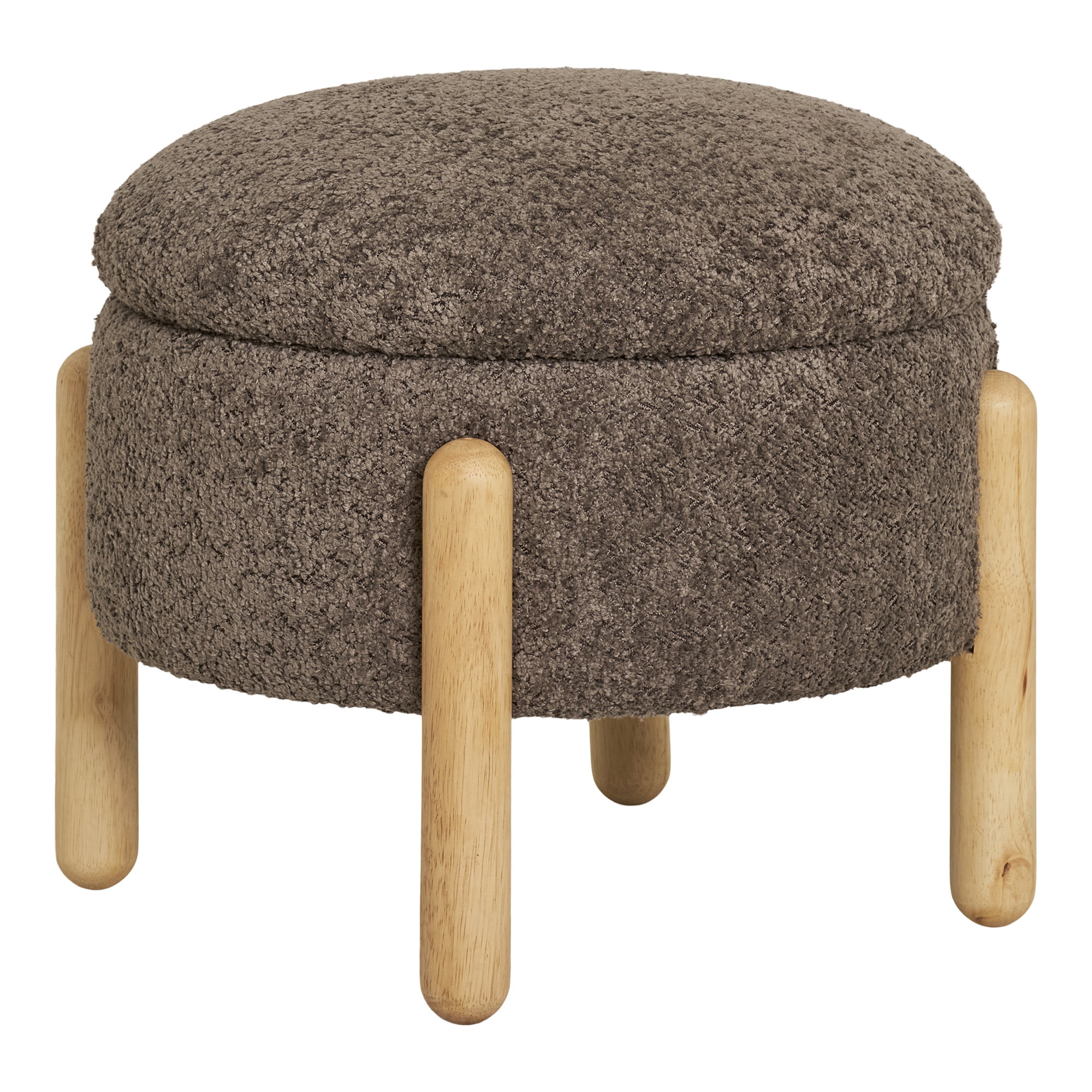 Medas Puf med opbevaring, brun/natur, ø45x36 cm, HN1237