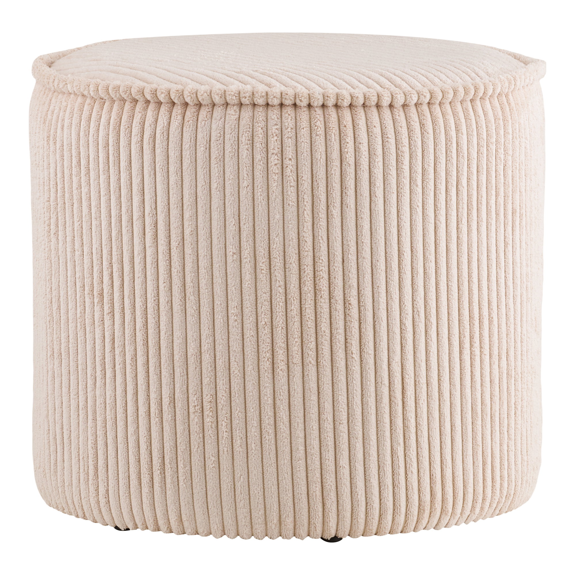 Taupo Puf, fløjl, beige, ø40x35 cm, HN1424 - Billede 2