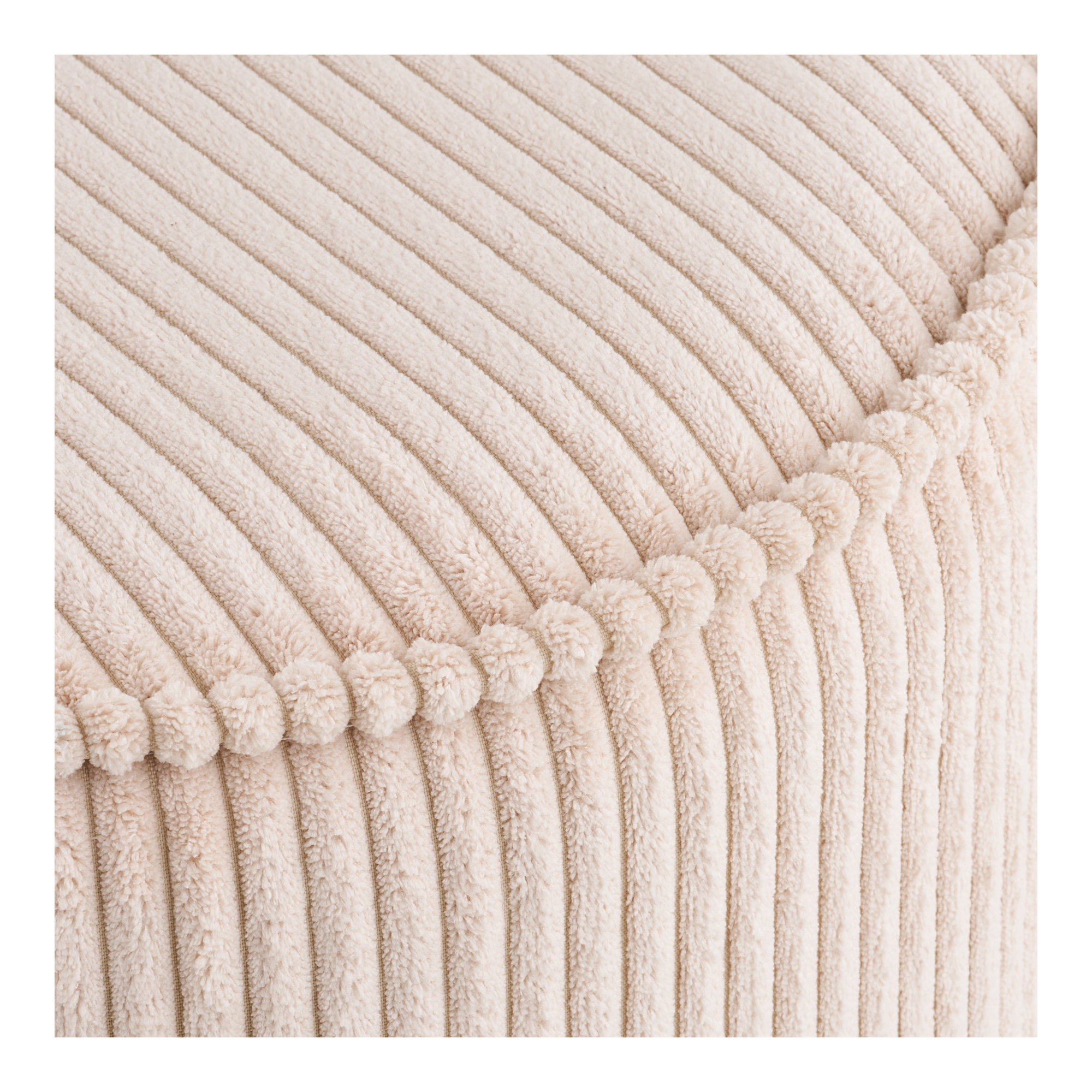 Taupo Puf, fløjl, beige, ø40x35 cm, HN1424 - Billede 3