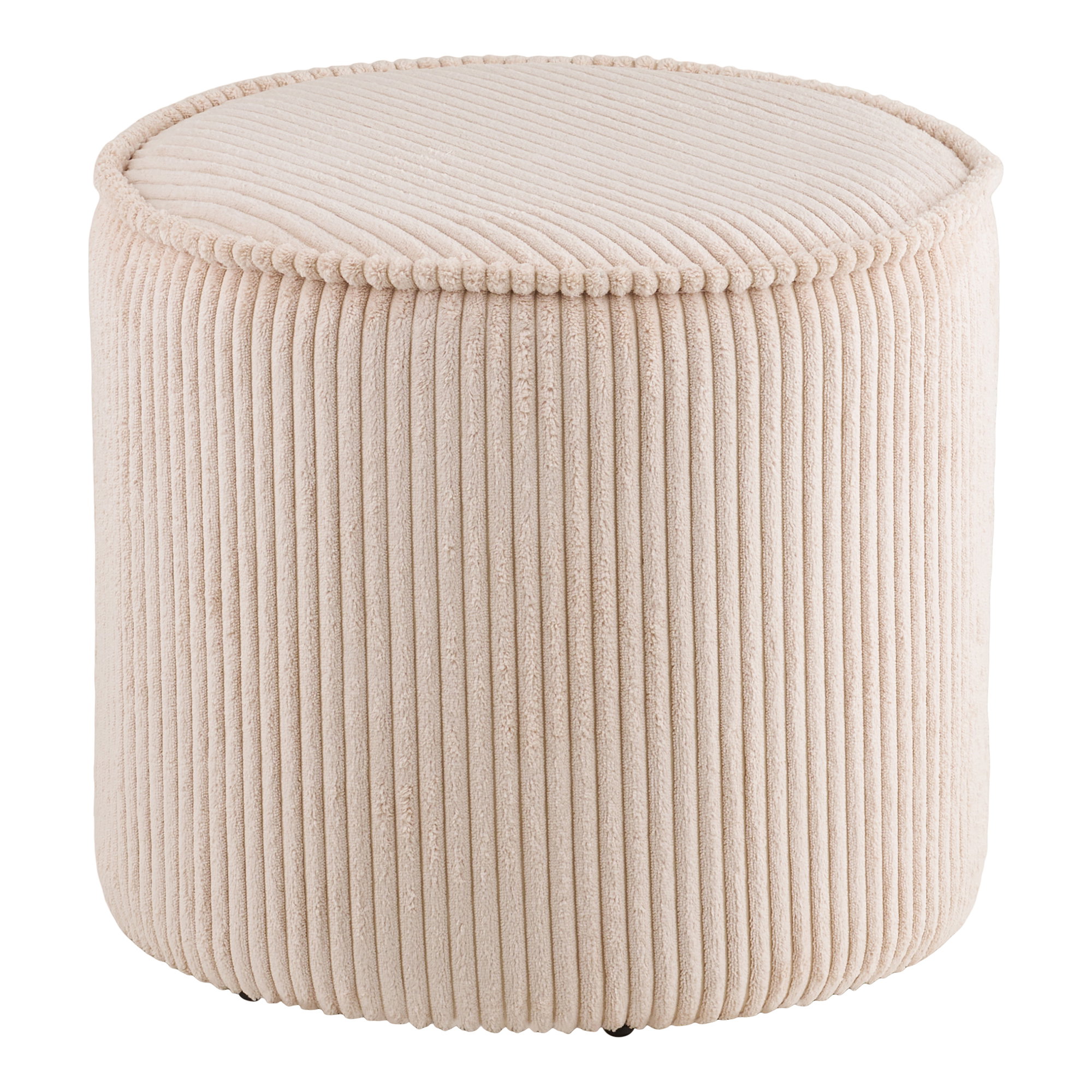 Taupo Puf, fløjl, beige, ø40x35 cm, HN1424