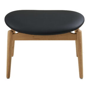 Alternative view of Olvera Fodskammel, egetræ/PU, natur/sort, HN1200