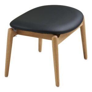 Olvera Fodskammel, egetræ/PU, natur/sort, HN1200 - Billede 3